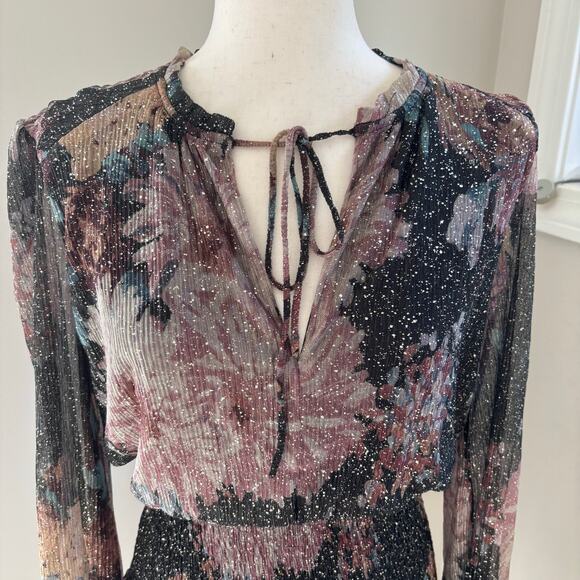 Bishop + Young Marmont Dress Enchanted Print Sheer Metallic Fairy Size XS - Picture 2 of 8